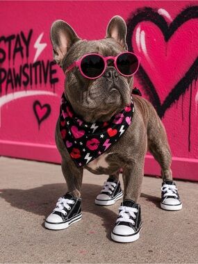 🐕 Black and White Dog Canvas High-Top Sneaker